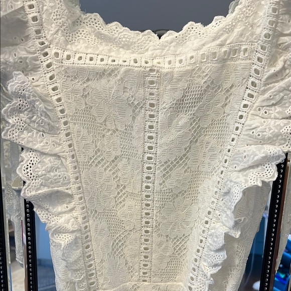 Lace Ruffle White Dress - Picture 2 of 4